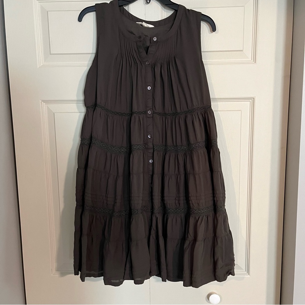 Lucky Brand Dark Green Everyday Swing Mini Boho Sleeveless Dress